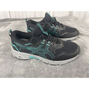 Asics Black and Teal Running Shoes